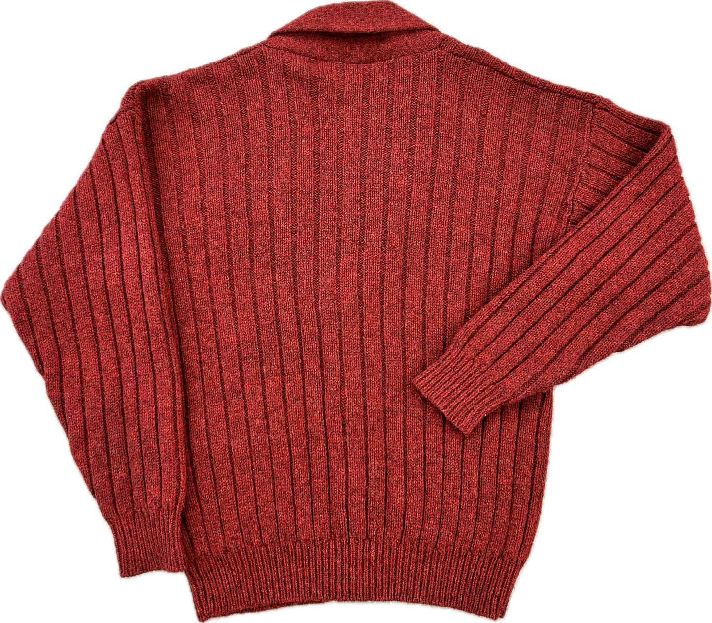 80’s Shawl Collar Cable Knit Wool Cardigan Sz L