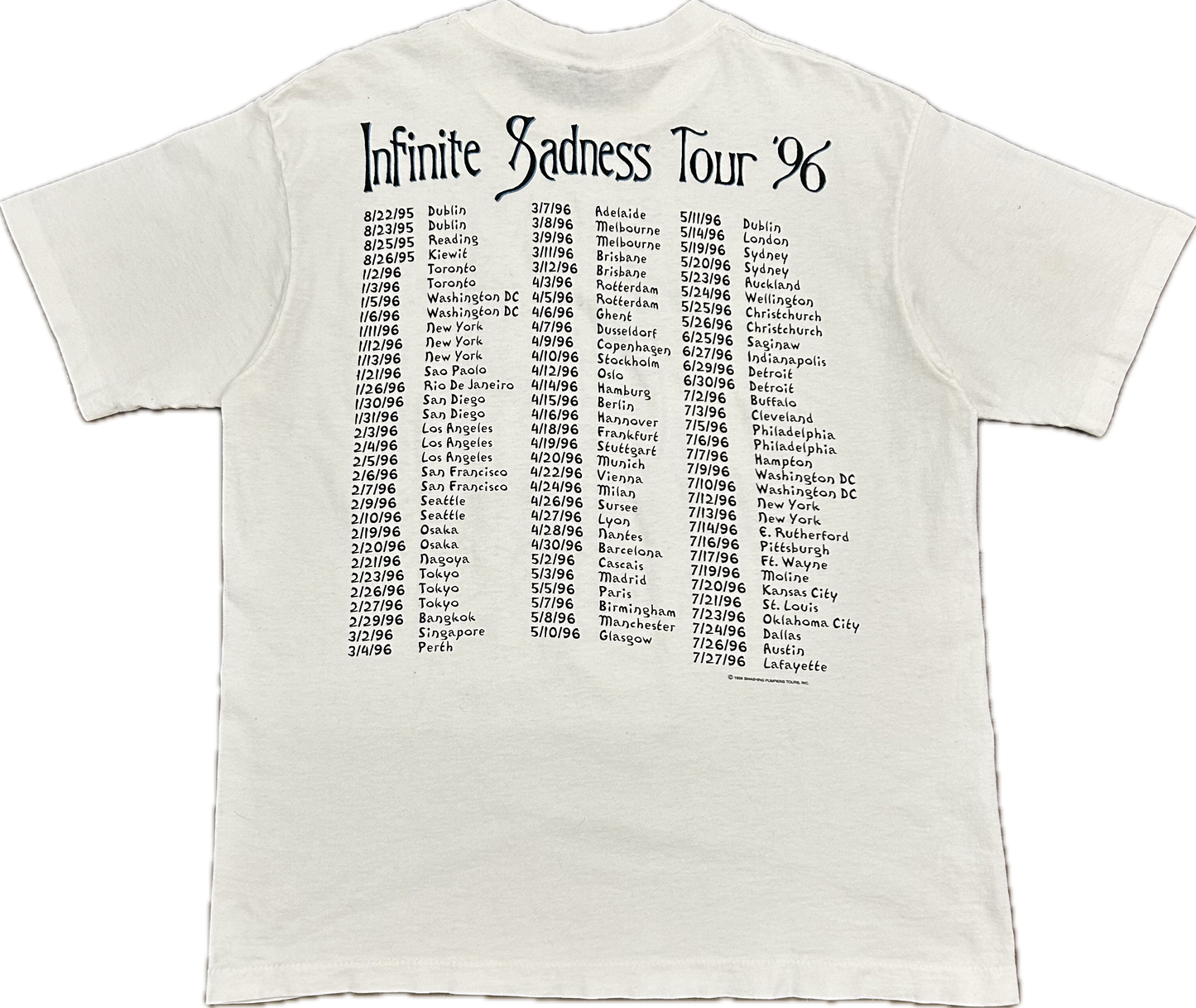 1996 Smashing Pumpkins Infinite Sadness Tour Tshirt Sz L