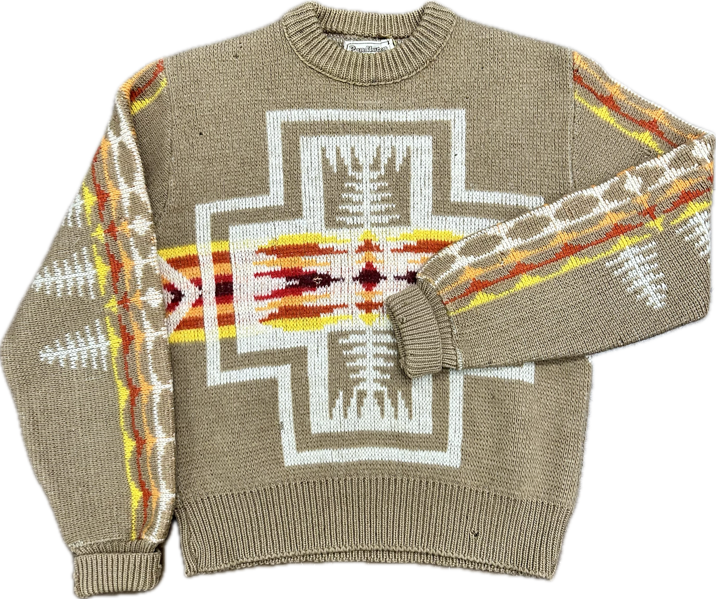 60’s / 70’s Pendleton Beaver State Print Wool Sweater Sz S