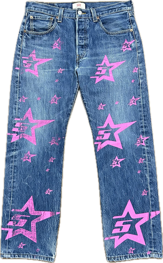Sp5der Painted Jeans Sz 33x29