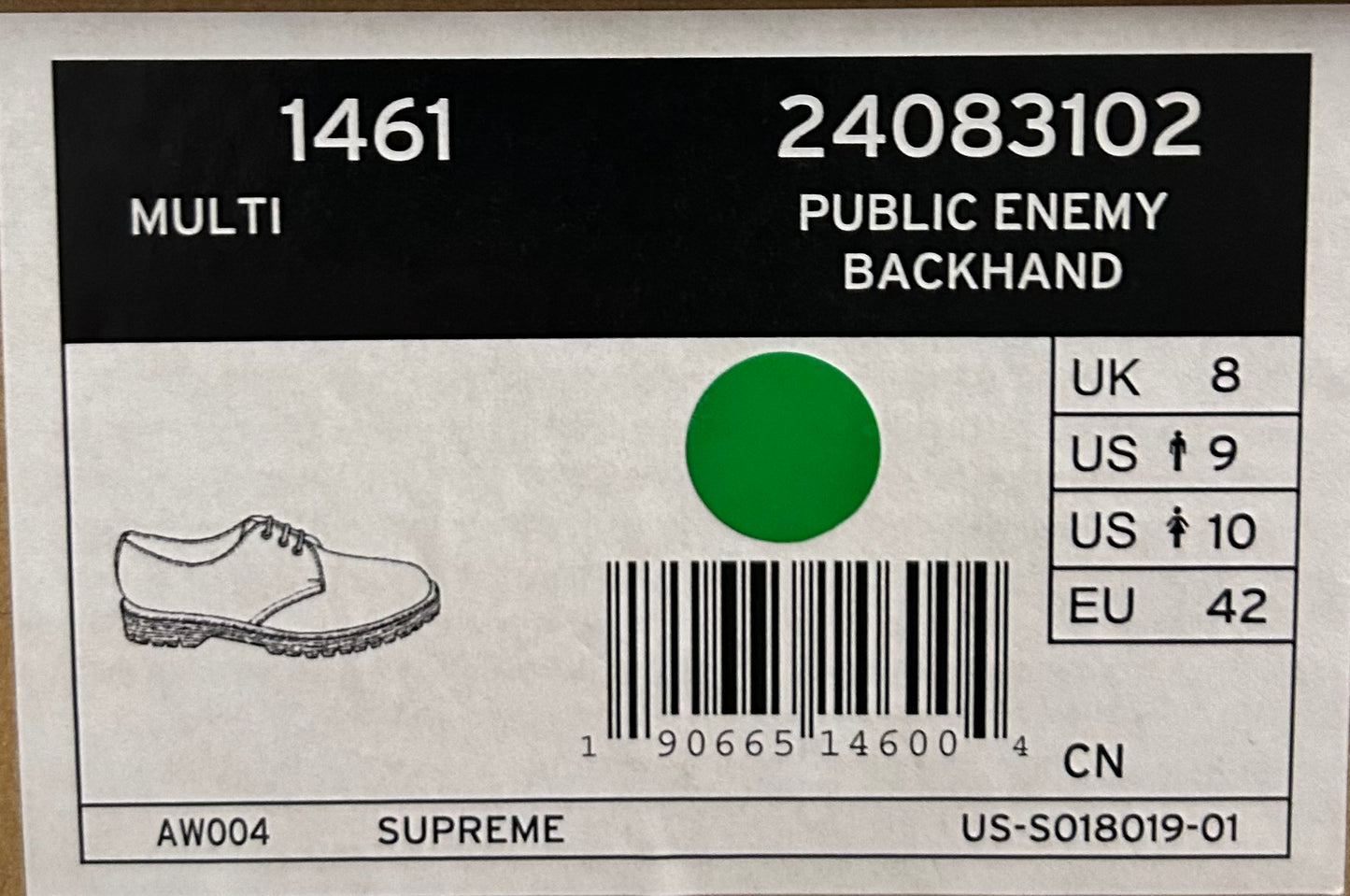 Supreme x Undercover Public Enemy Doc Martens ‘3-Eye’ Sz 9