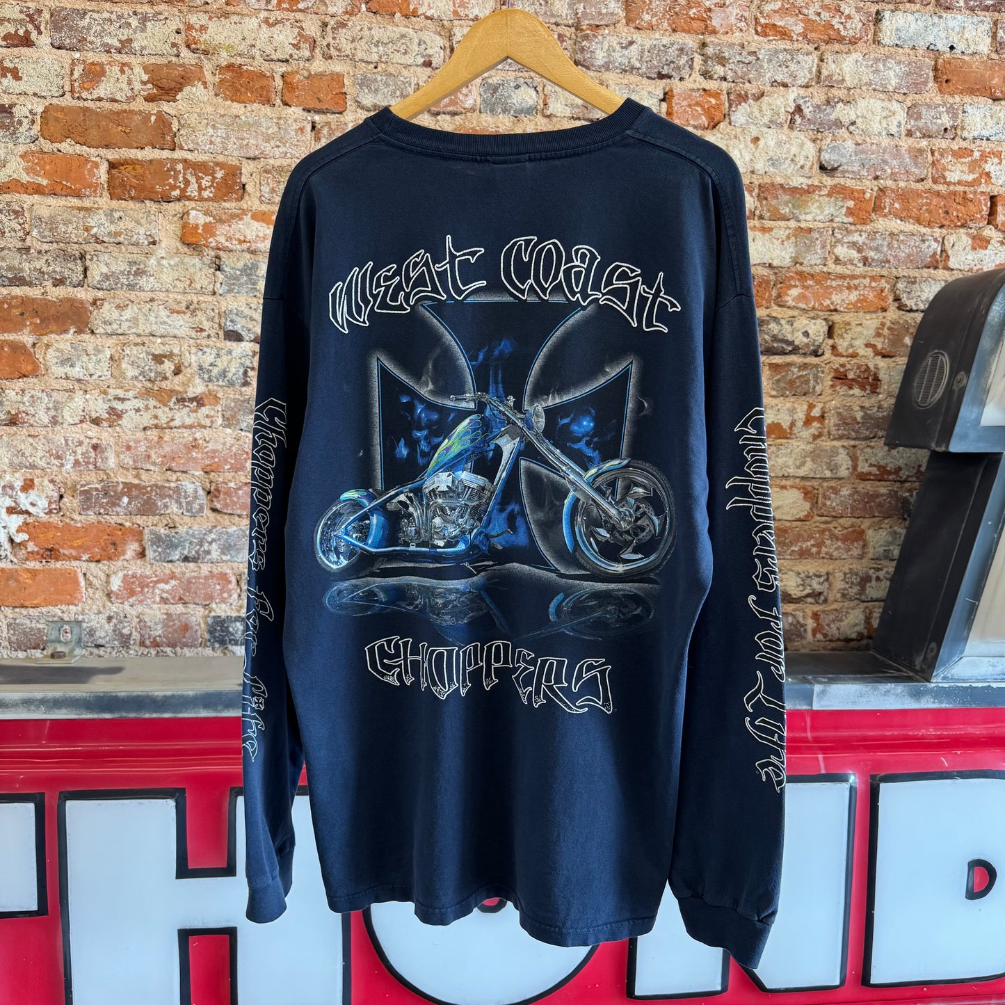 90s West Coast Choppers Navy Long Sleeve T-Shirt XL