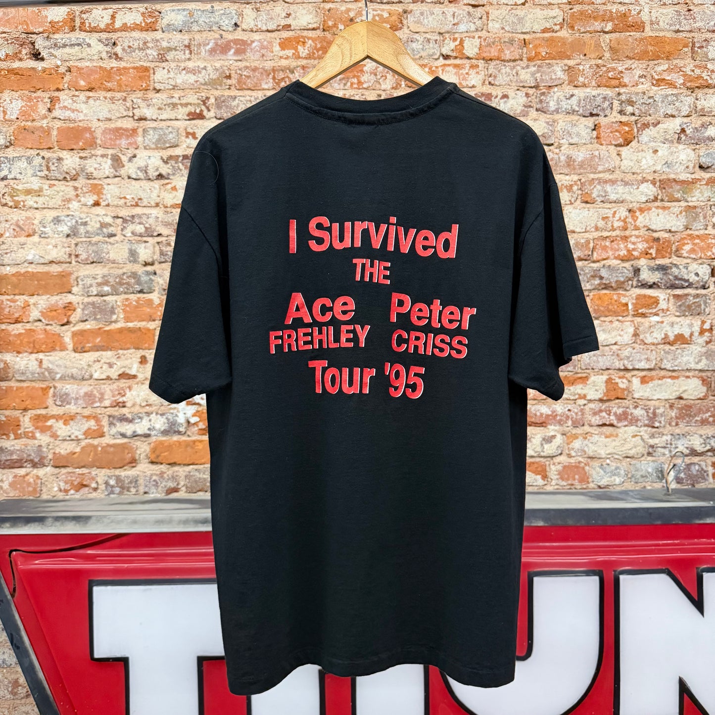 1995 I Survived the Ace Frehley and Peter Criss “Bad Boys” Tour T-Shirt Size XL