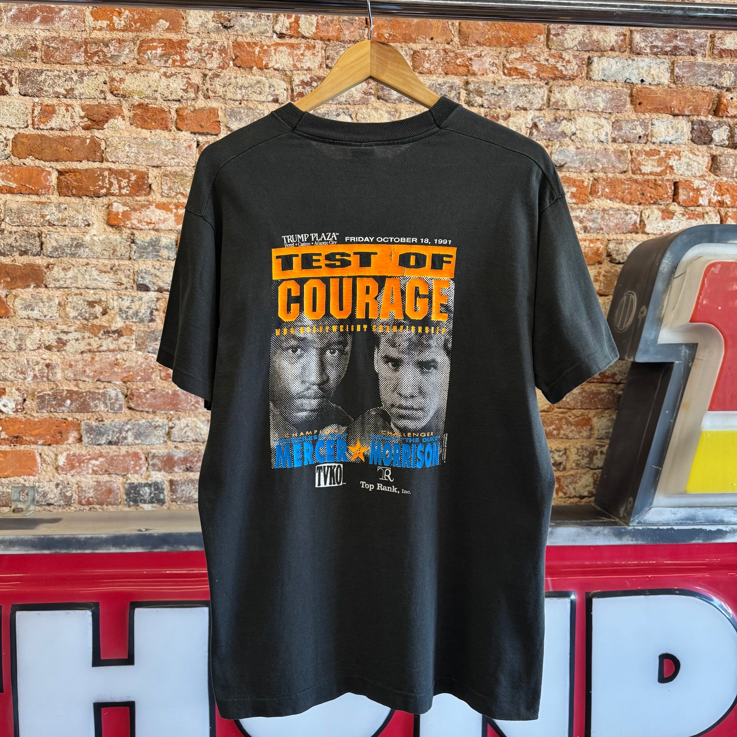 1991 “Test Of Courage” Mercer Vs Morrison Boxing T-Shirt XL