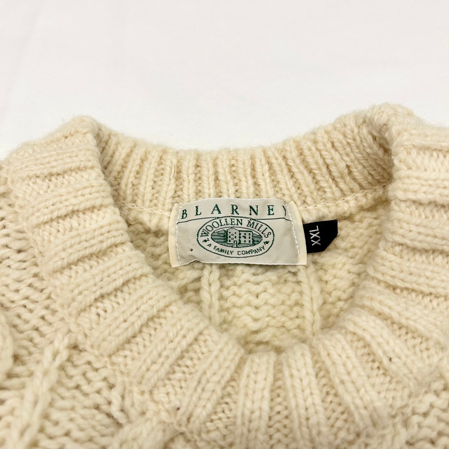 70’s/80’s Cable Knit Irish Wool Sweater Sz XXL