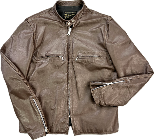 50’s Brooks Sportswear Cafe Racer Leather Jacket Sz 44