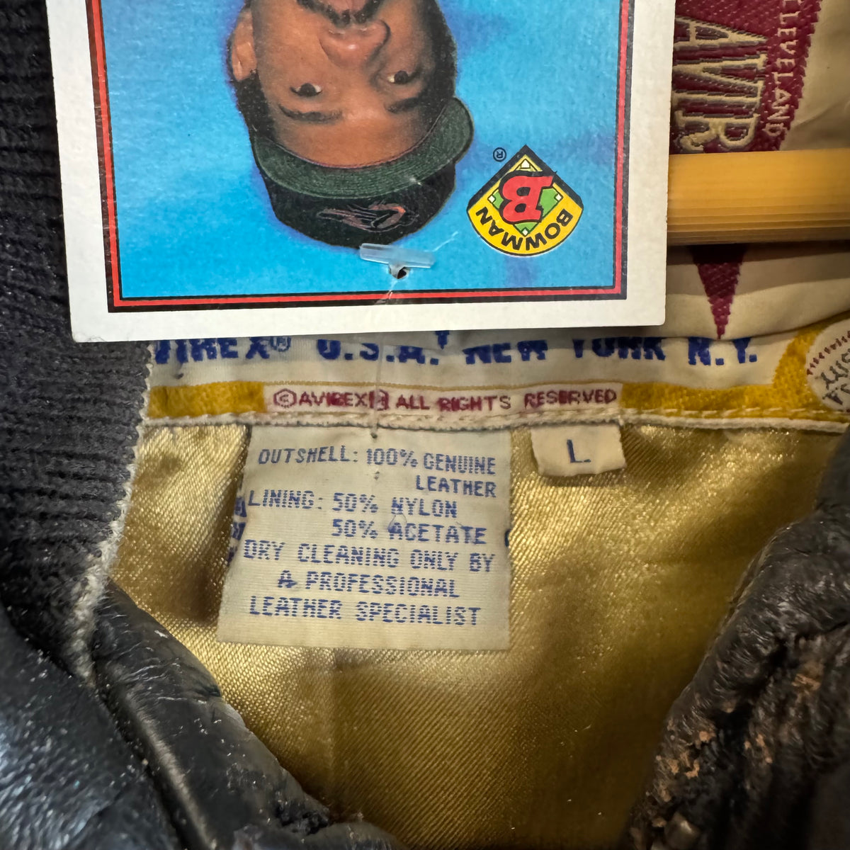 90’s Avirex "Choctaw Football Team" Leather Varsity Jacket Large