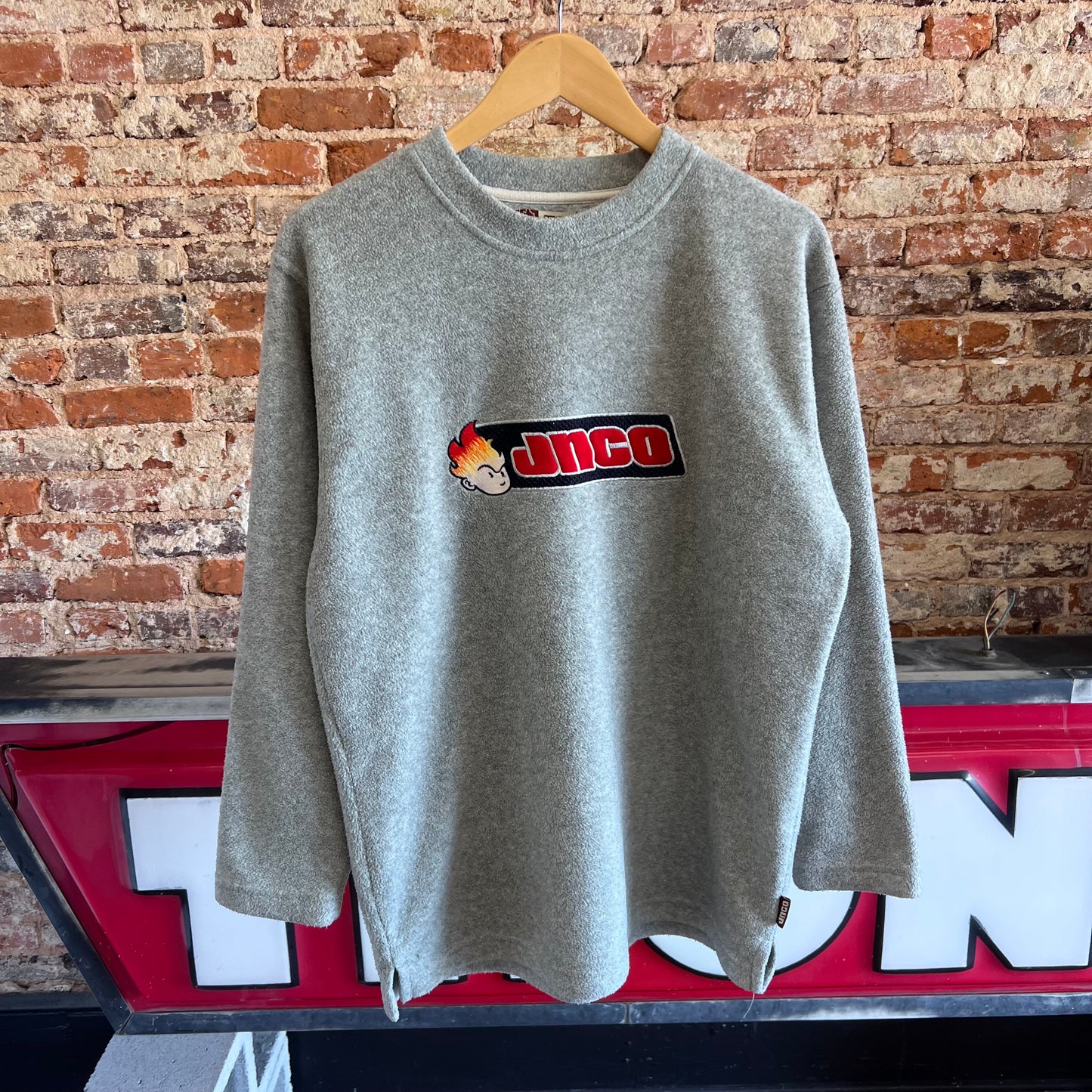 Vintage Jnco Flame Head Fleece Sweater Sz XL