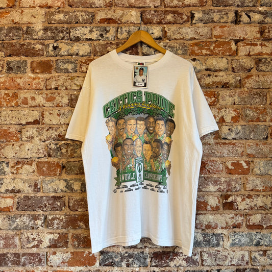 90’s Boston Celtics "Celtics Pride: A Winning Tradition" 50th anniversary caricature T-Shirt XL