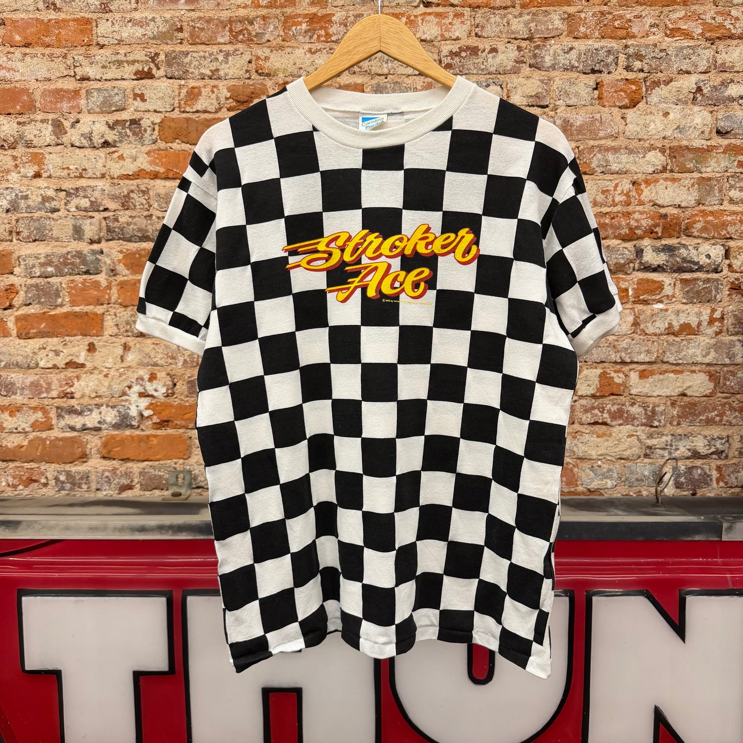 1983 Stroker Ace Movie Checkered Flag Promo T-Shirt Size XL
