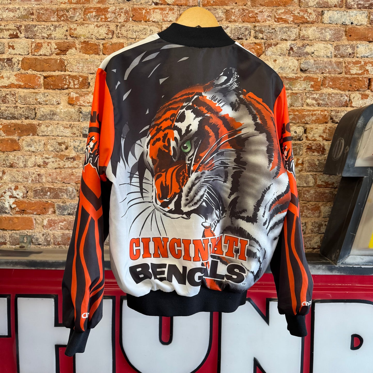 90s Cincinatti Bengals AOP Bomber Jacket M