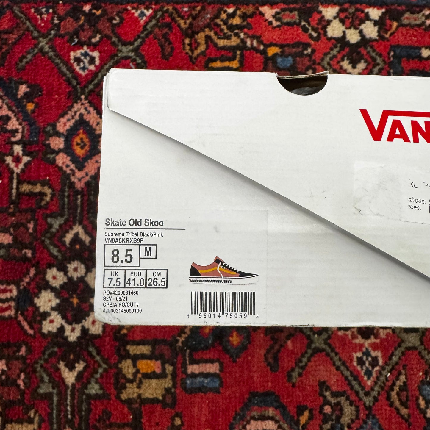 Vans Old Skool x Supreme “Tribal Barbed Wire Pink” Sneakers Sz 8.5