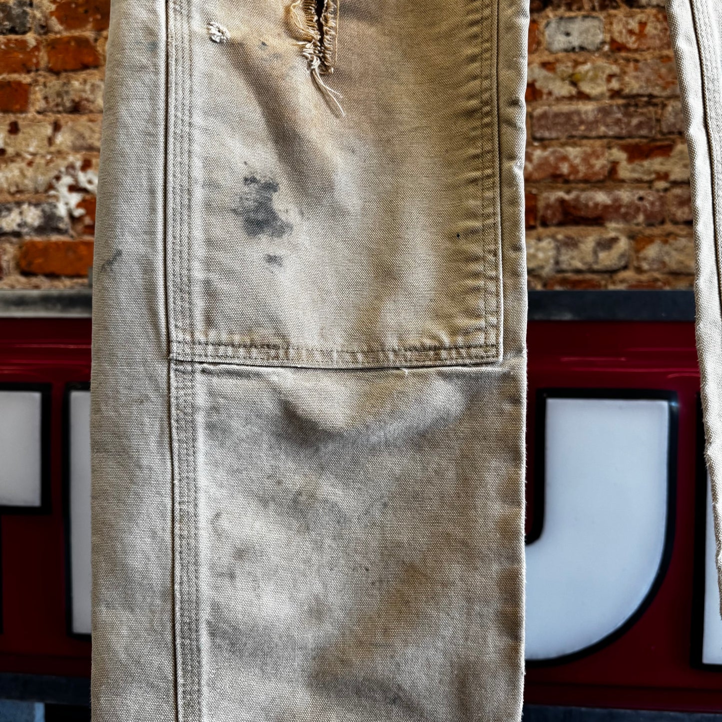 Vintage Distressed Carhartt Double Knees w/ Repair Sz 31x30