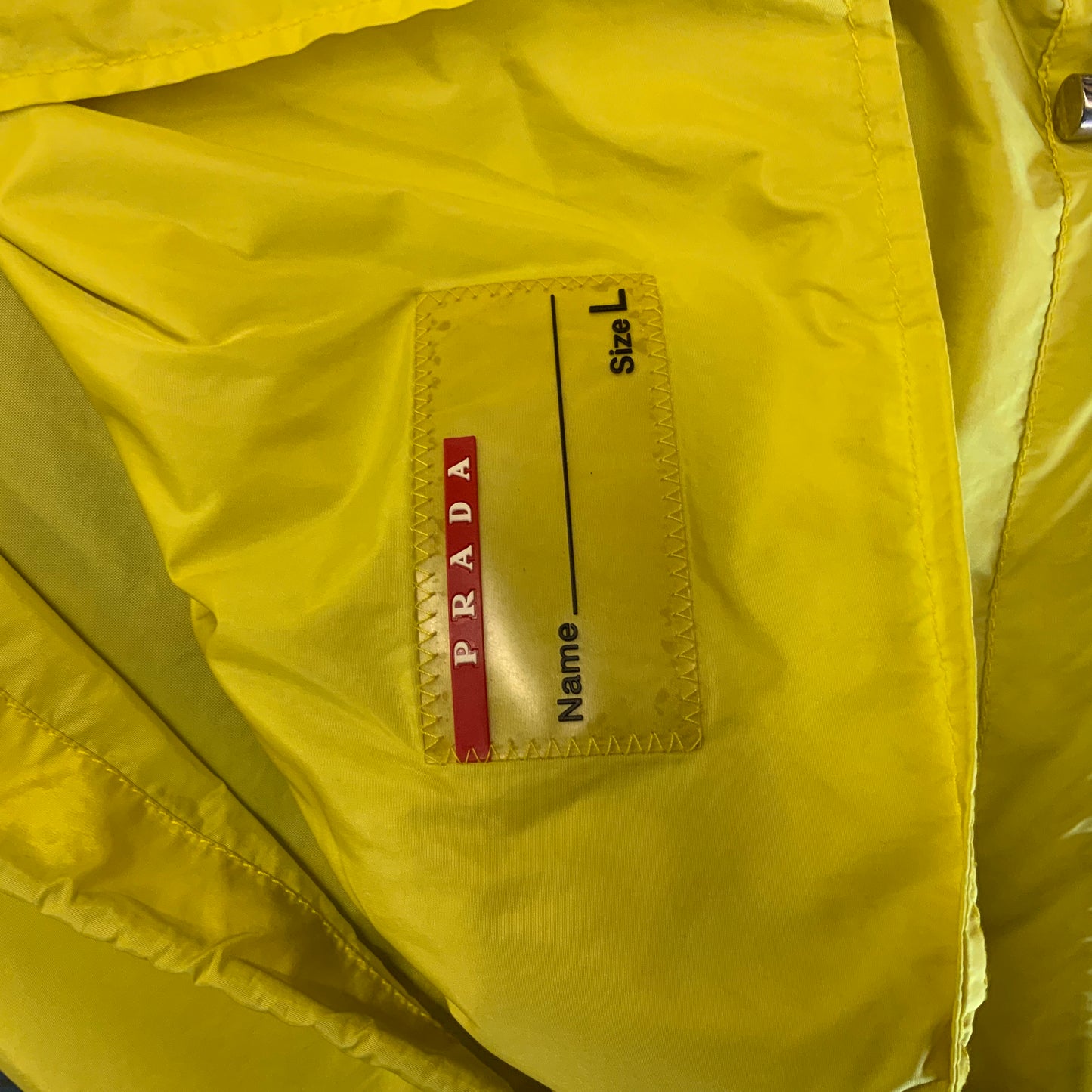 Prada Yellow Rain Jacket Sz L