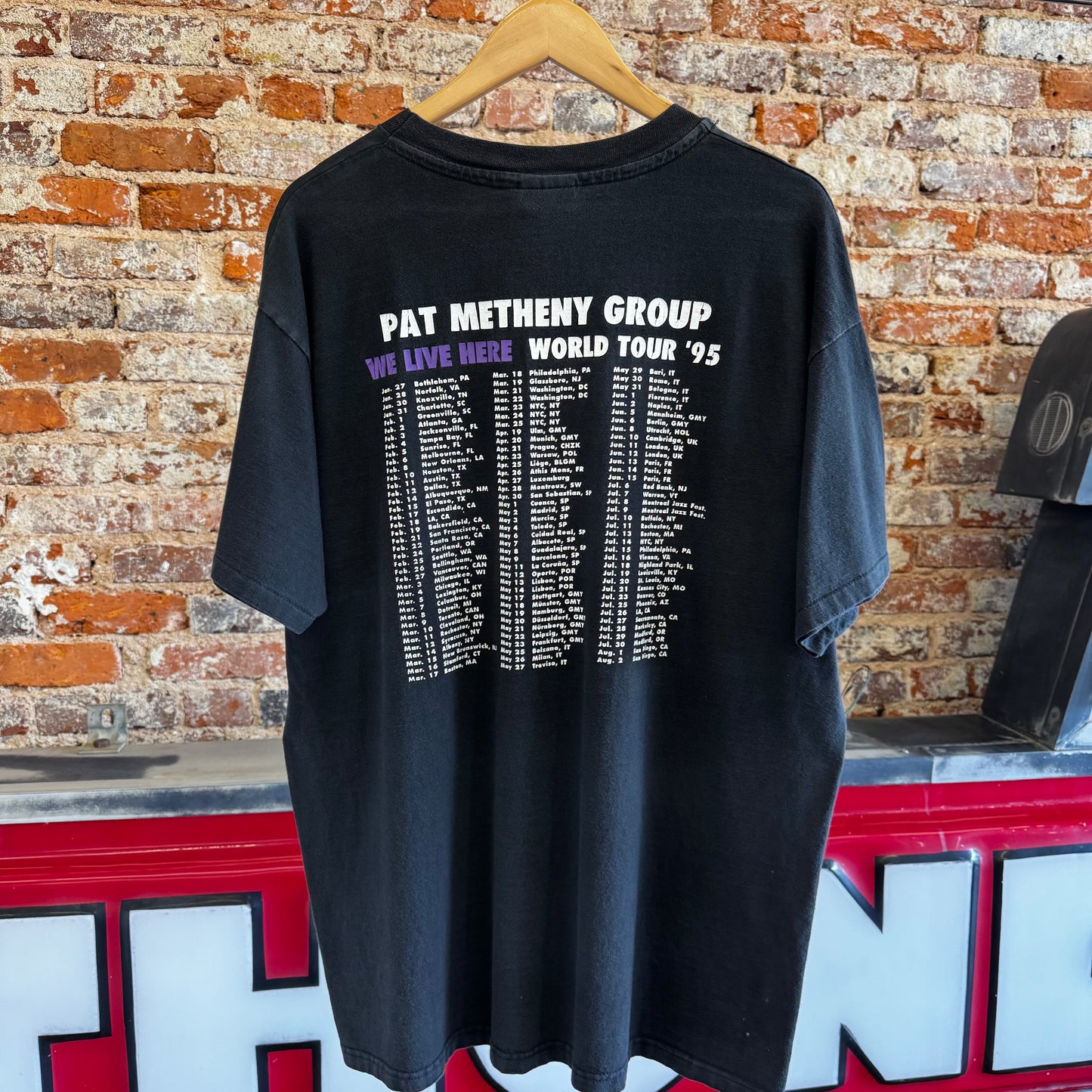 1995 Pat Metheny Group "We Live Here" World Tour T-Shirt