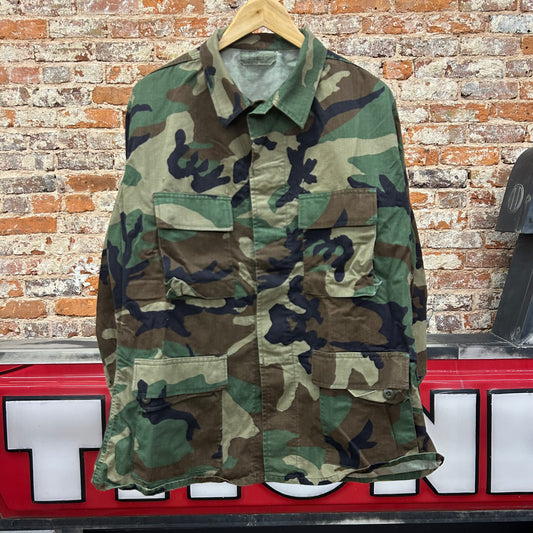 1990s US Military Woodland Camo BDU Size Large Regular