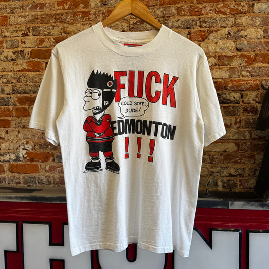 90’s Bart Simpson F*ck Edmonton Hockey T-Shirt L