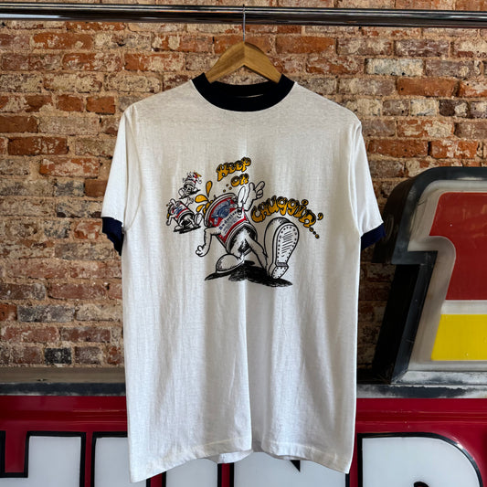 1970’s Robert Crumb Parody “Keep On Chuggin’…” Ringer T-Shirt L