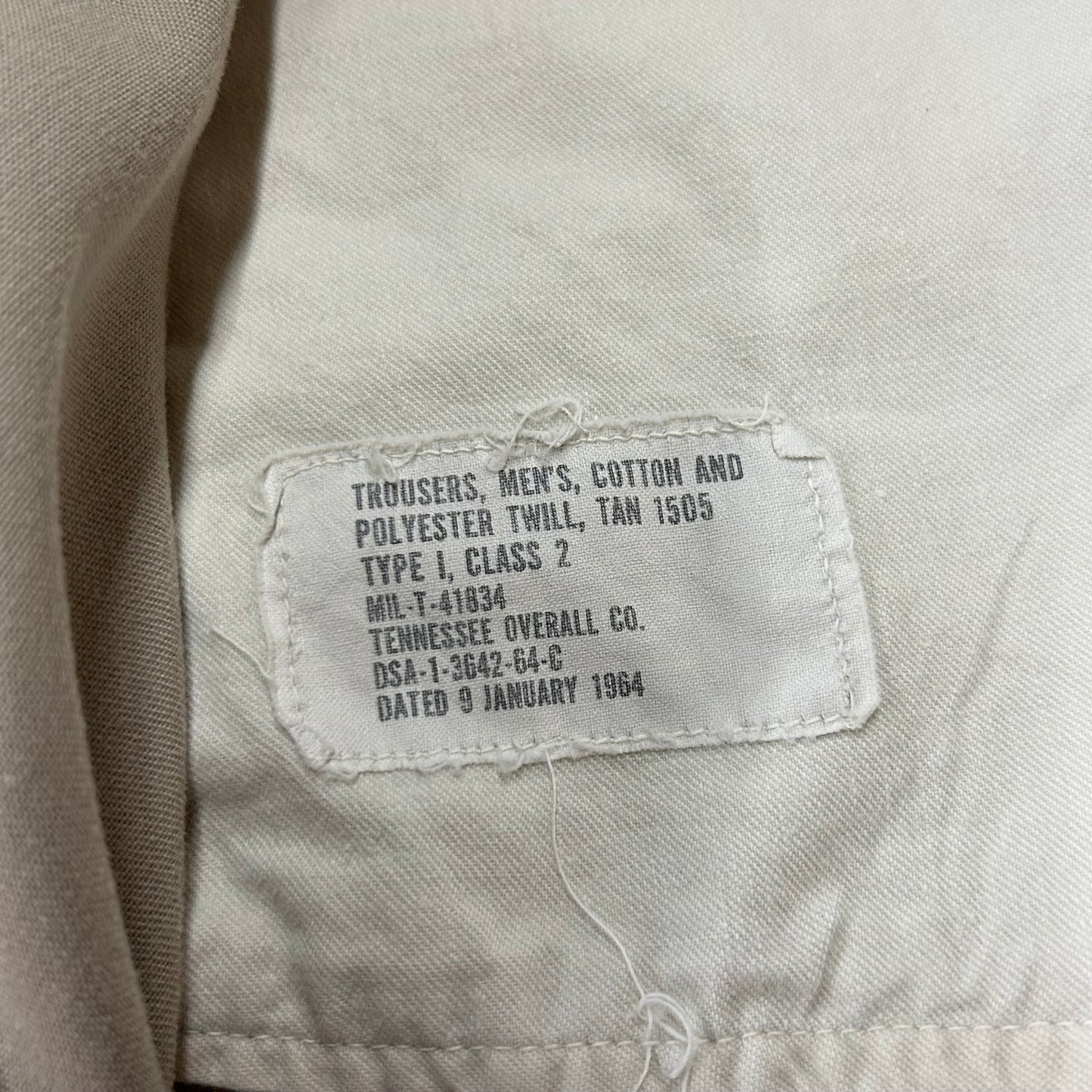 1960s Military Cotton Blend Twill Khaki Pants - 31 x 30