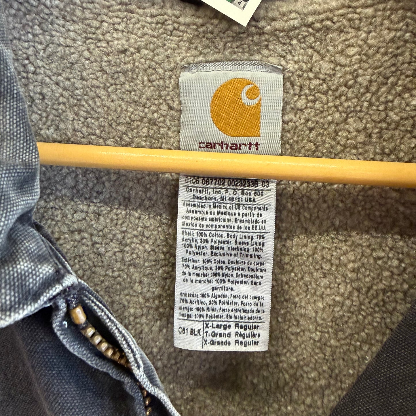 Early 2000’s Carhartt C61 BLK Sherpa Lined Chore Coat XL