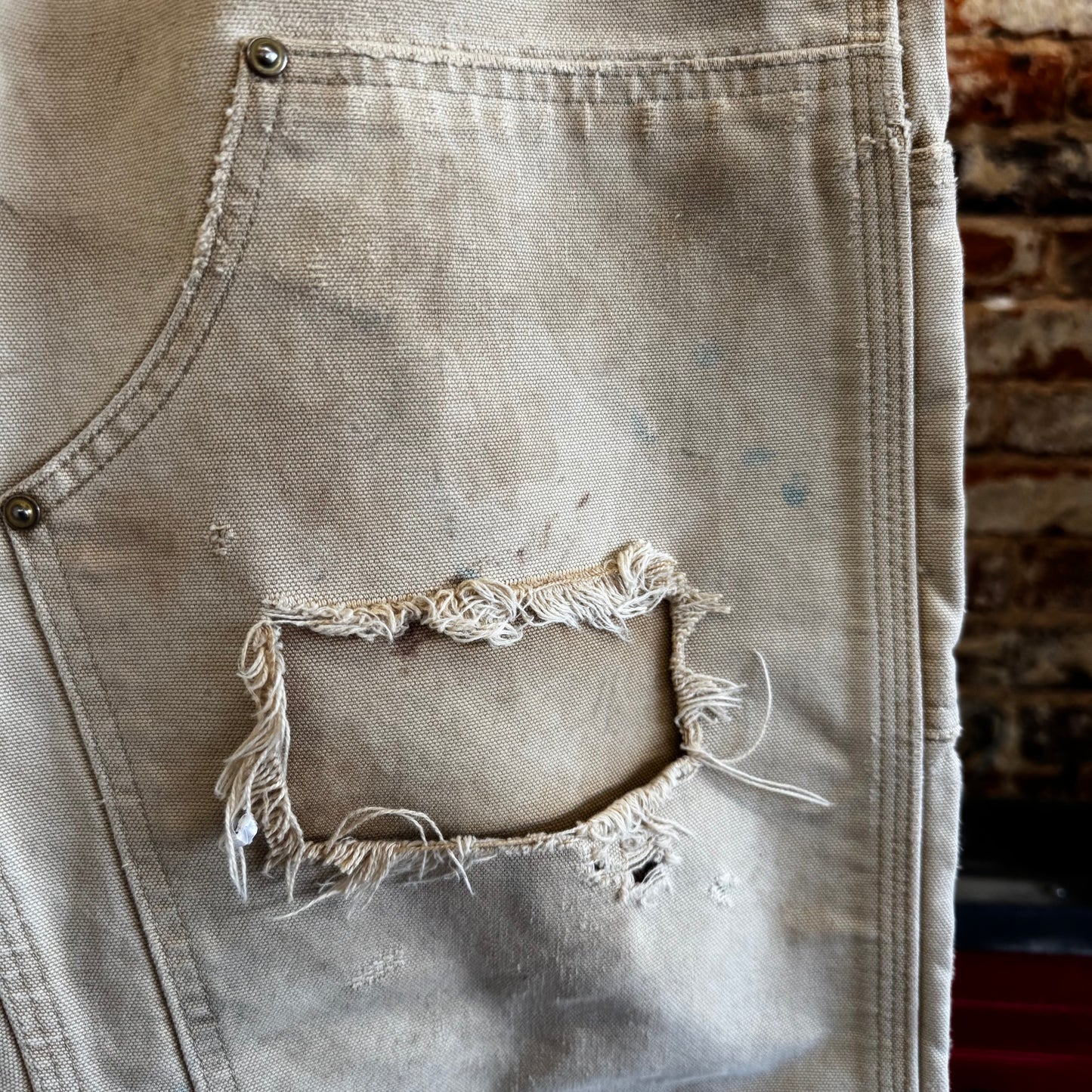 Vintage Distressed Carhartt Double Knees w/ Repair Sz 31x30