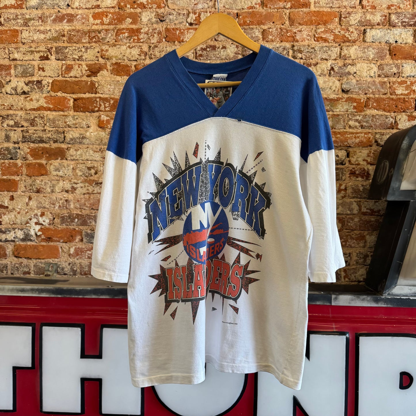 1993 New York Islanders Hickey Raglan Shirt M
