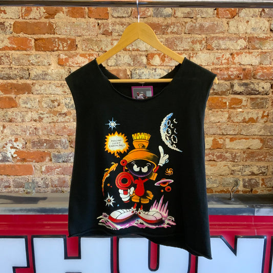 Vintage 1992 Looney Tunes Marvin The Martian Cutoff T Shirt Sz M
