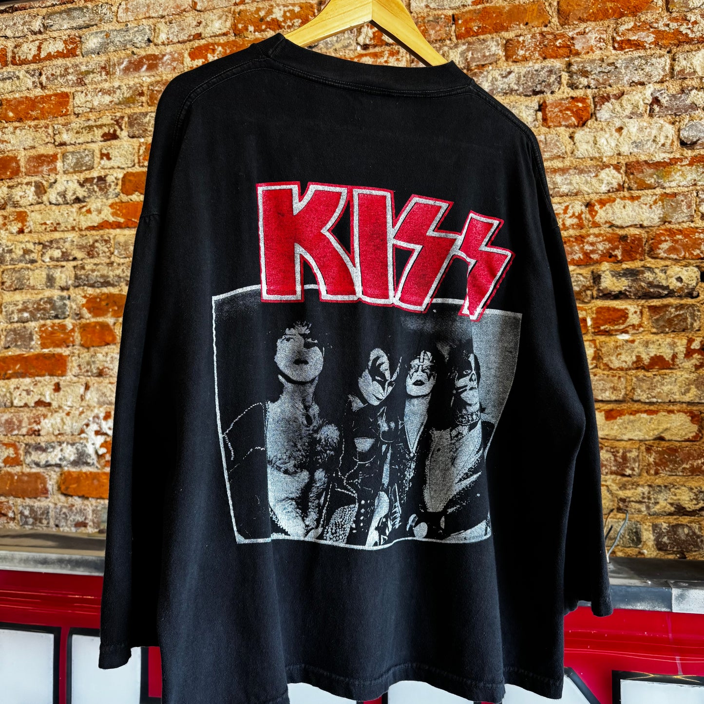 Vintage 1990s KISS Bootleg 3/4 Sleeve T shirt Sz XL