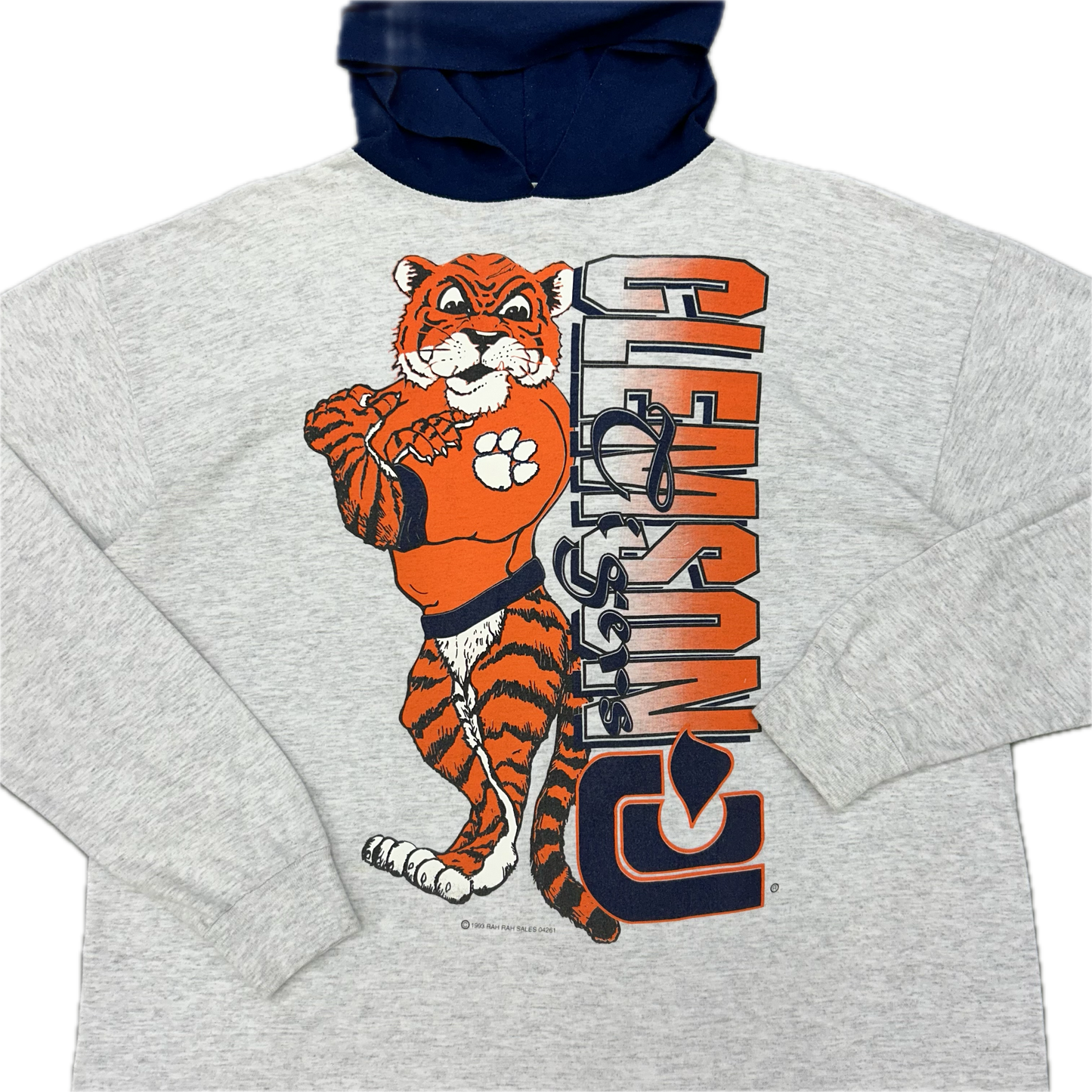 90’s Clemson Long Sleeve Hoodie Tee Sz XL