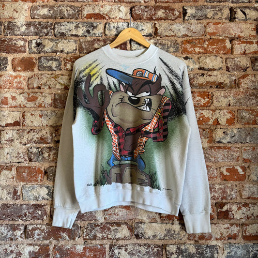 1995 Looney Tunes “Taz” AOP Crewneck M
