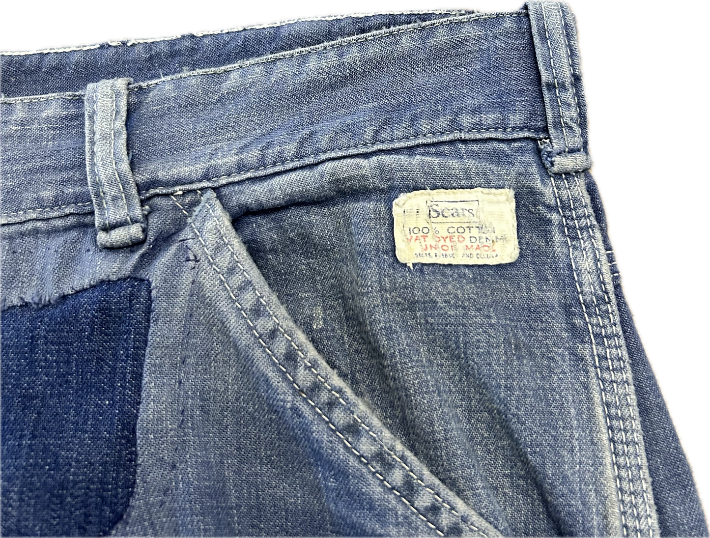 60’s Faded & Repaired Sears Jeans Sz 34x29