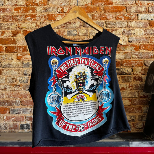 Vintage 1990 Iron Maiden “Up The Irons” Cutoff t shirt