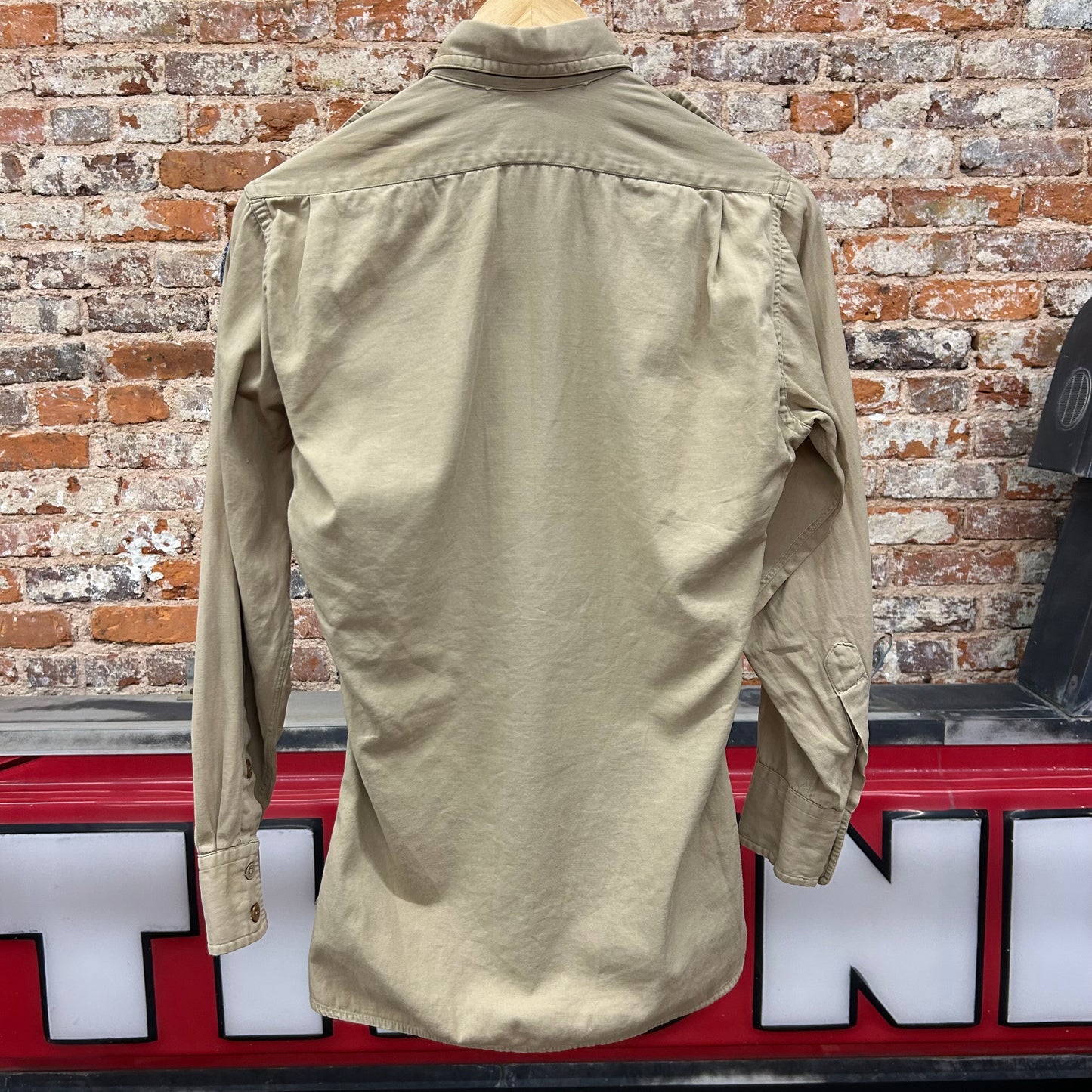 1940s Military Gabardine Twill Shirt Sz S