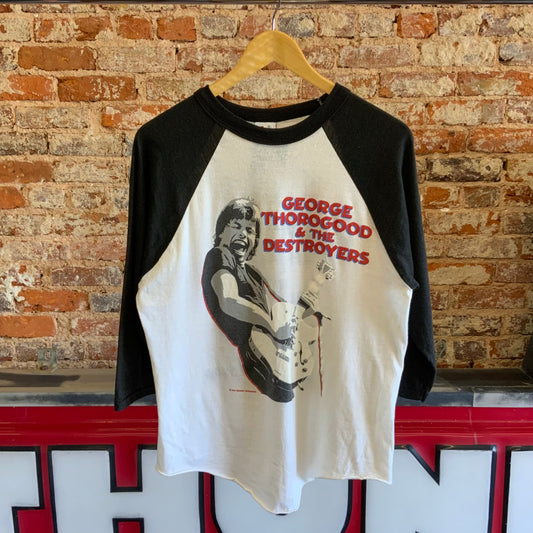 Vintage 1985 George Thorogood & the Destroyers Raglan Shirt Sz L