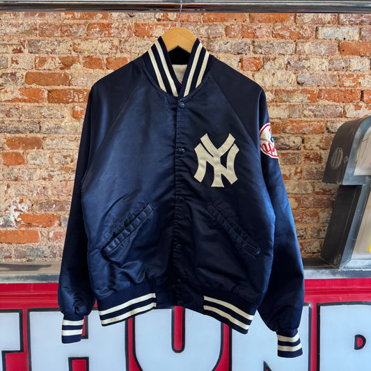 80s New York Yankees Satin Bomber Jacket M