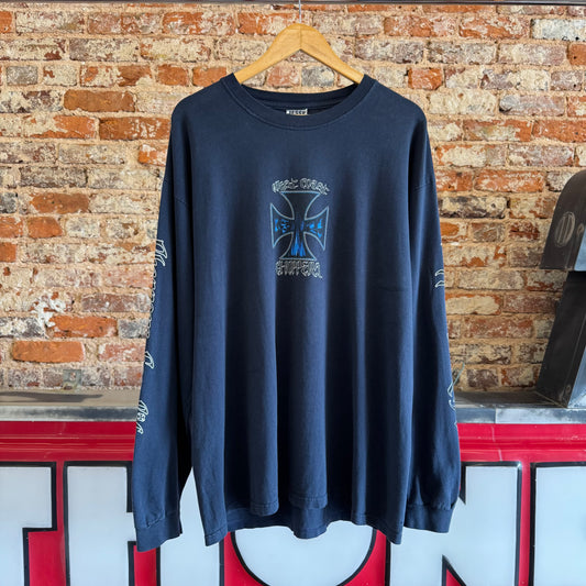 90s West Coast Choppers Navy Long Sleeve T-Shirt XL