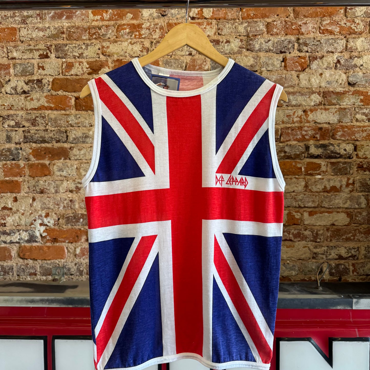 1980s Def Leppard “Pyromania Toyr” Union Jack Tank M