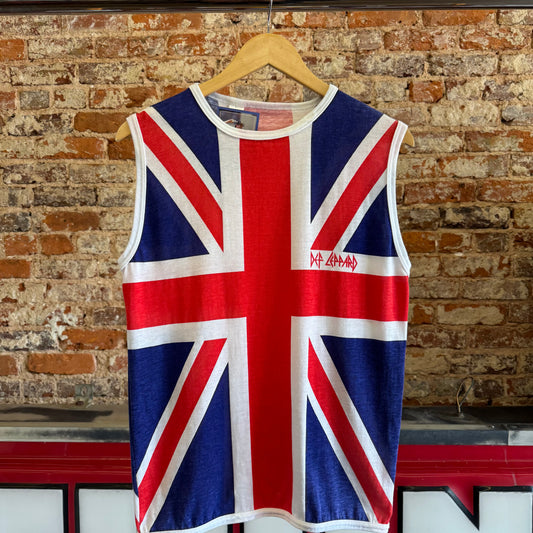1980s Def Leppard “Pyromania Toyr” Union Jack Tank M