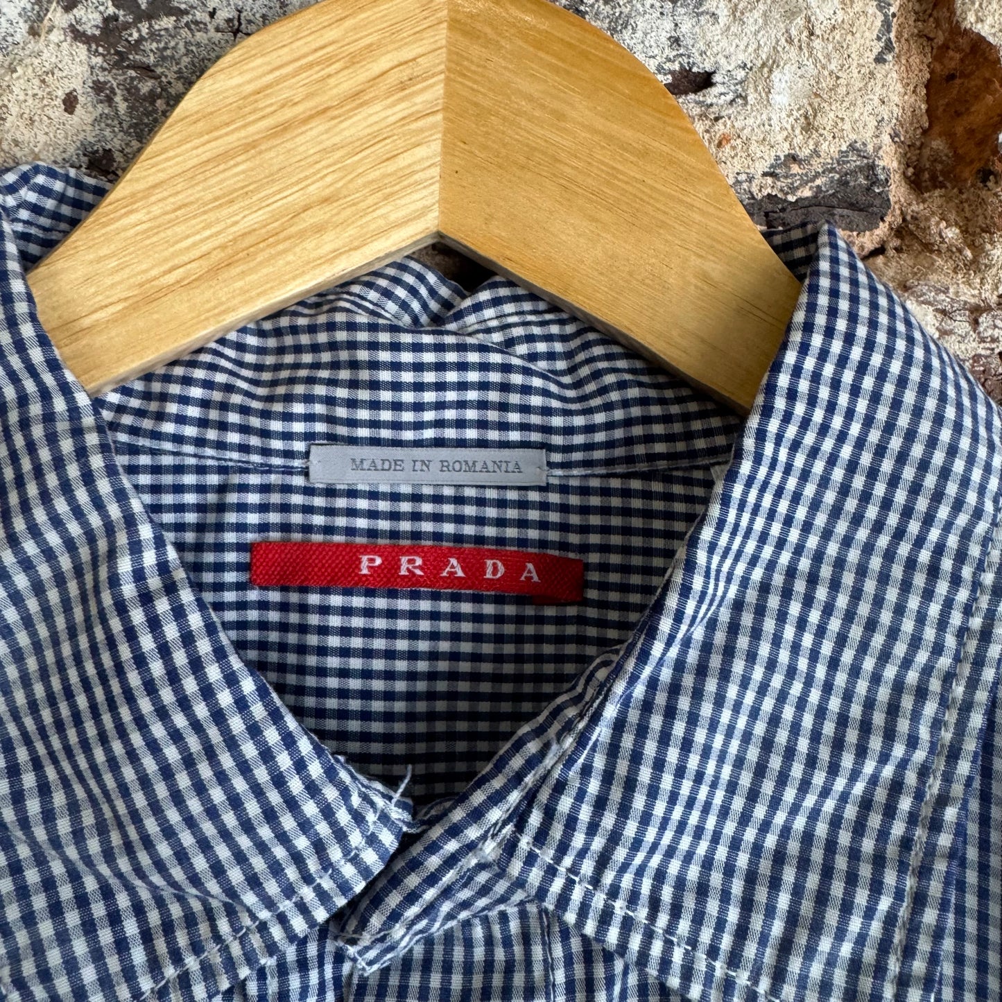 2007 Prada Gingham Check Cotton Shirt Sz 42