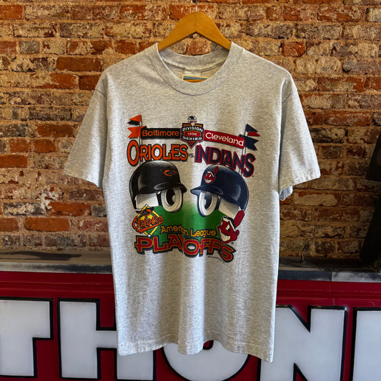 1996 Orioles Vs Indians Playoffs T-Shirt Medium