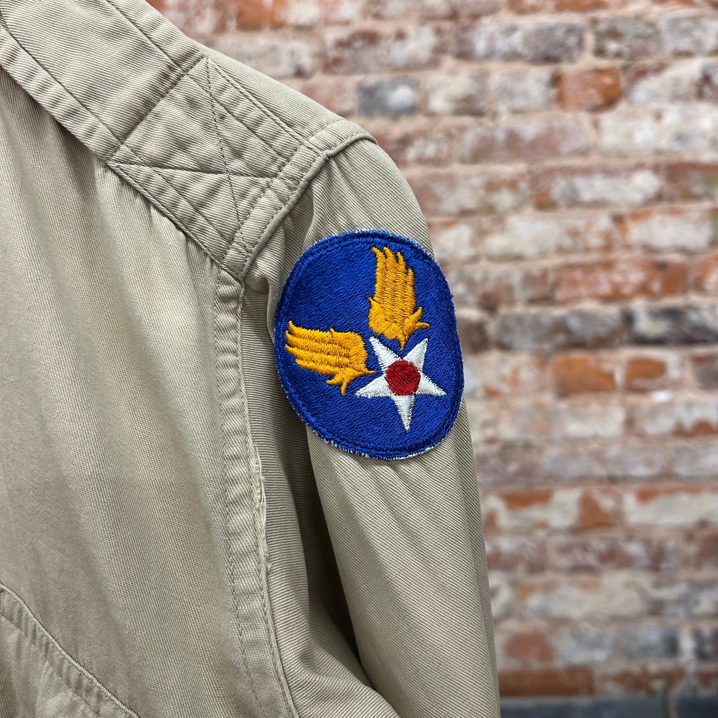 1940s Military Gabardine Twill Shirt Sz S