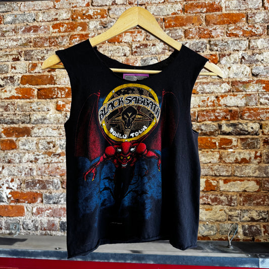 Vintage 1981 Black Sabbath World Tour Cutoff T shirt Sz S