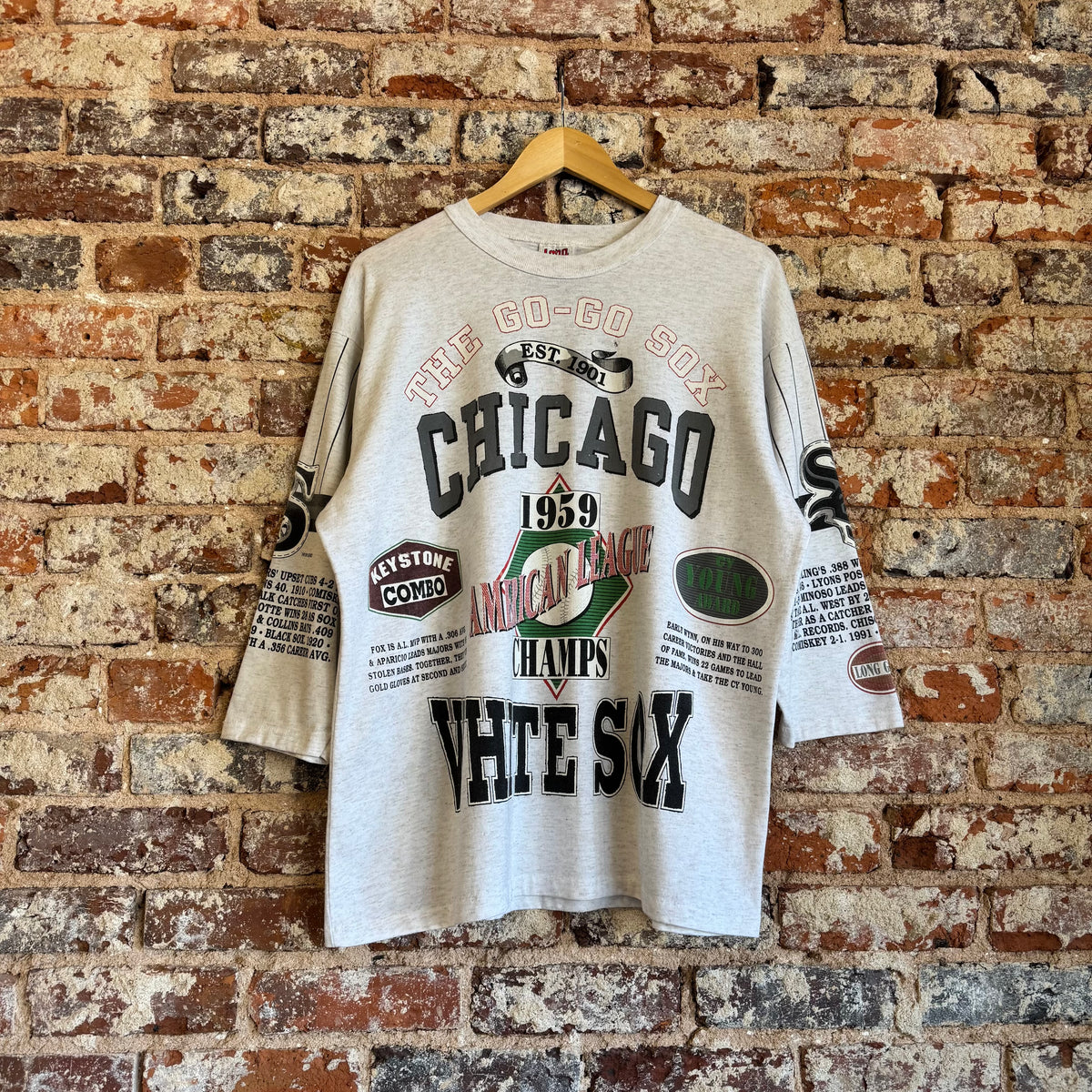 90s White Sox AOP 3/4 Sleeve Jersey Shirt XL