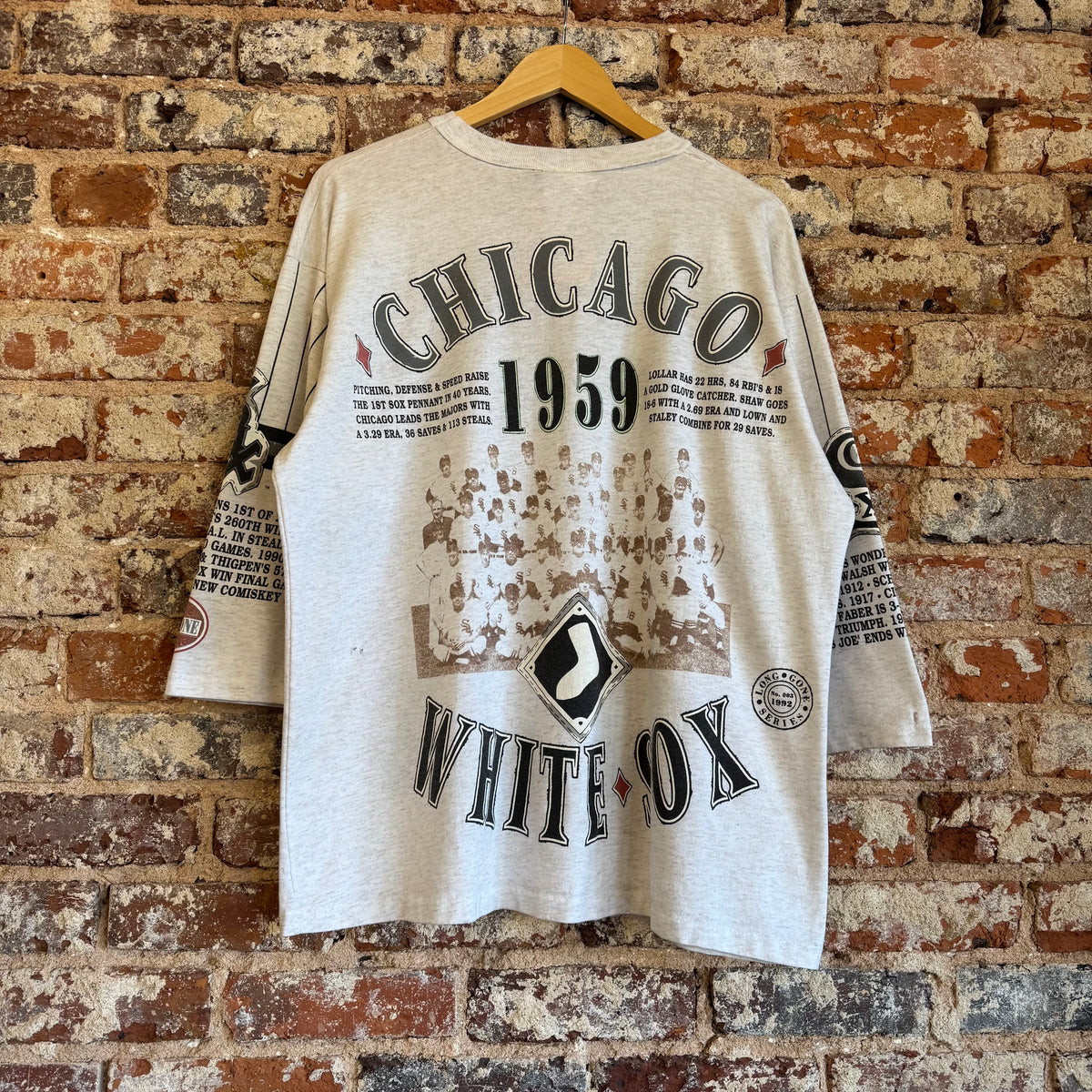 90s White Sox AOP 3/4 Sleeve Jersey Shirt XL