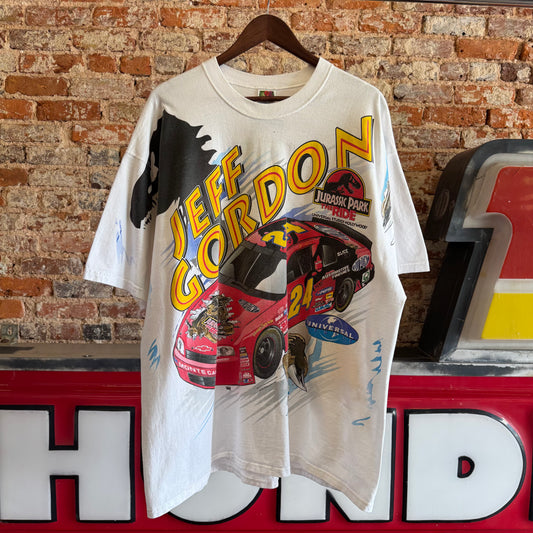 1997 Jeff Gordon “Jurassic Park The Ride” Universal Studios Nascar AOP T-Shirt XXL