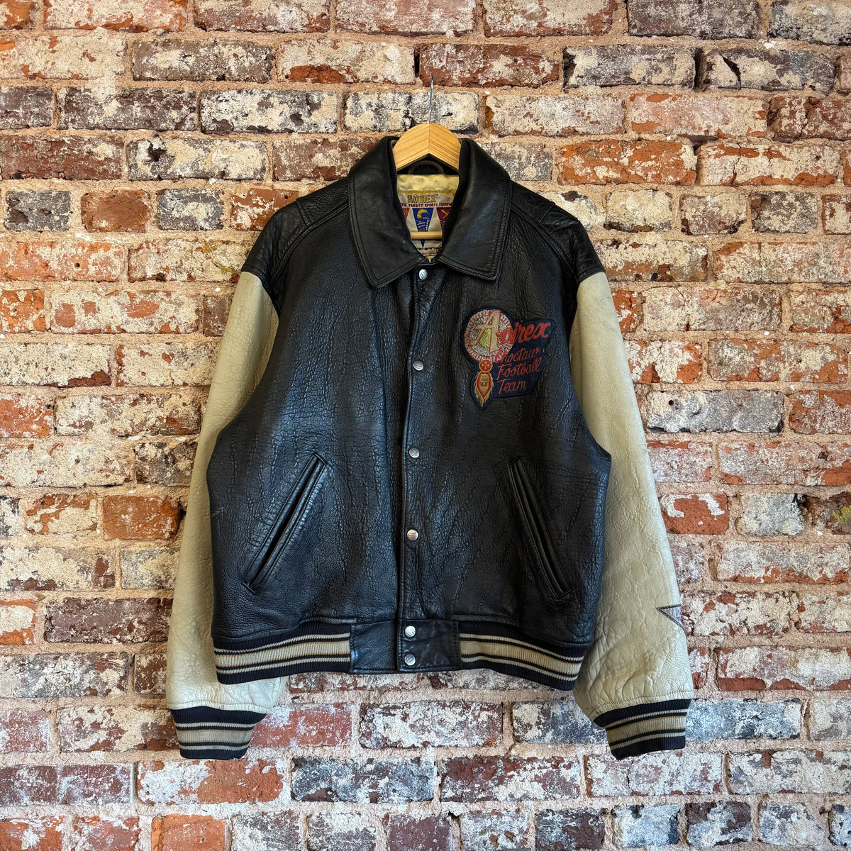 90’s Avirex "Choctaw Football Team" Leather Varsity Jacket Large