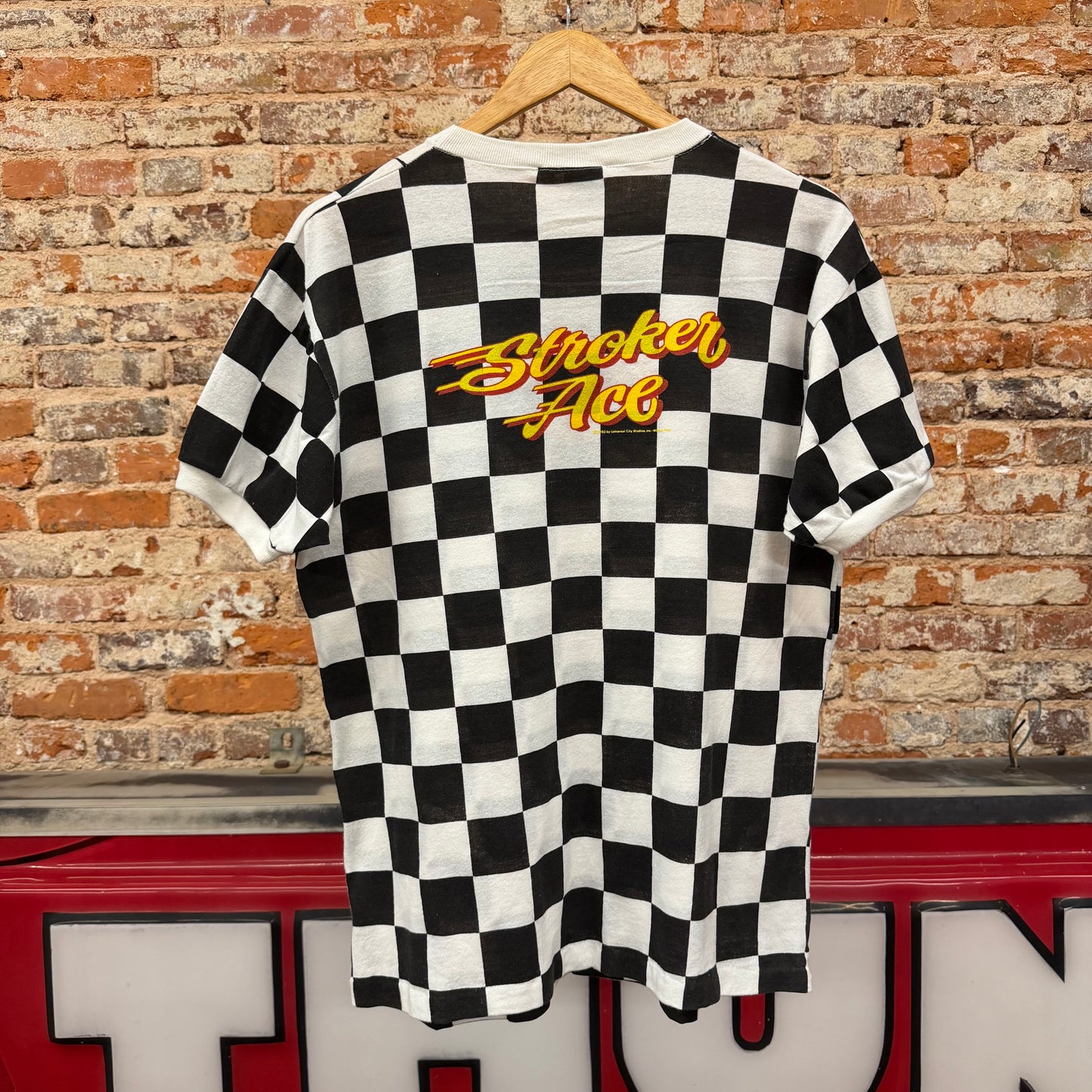 1983 Stroker Ace Movie Checkered Flag Promo T-Shirt Size XL