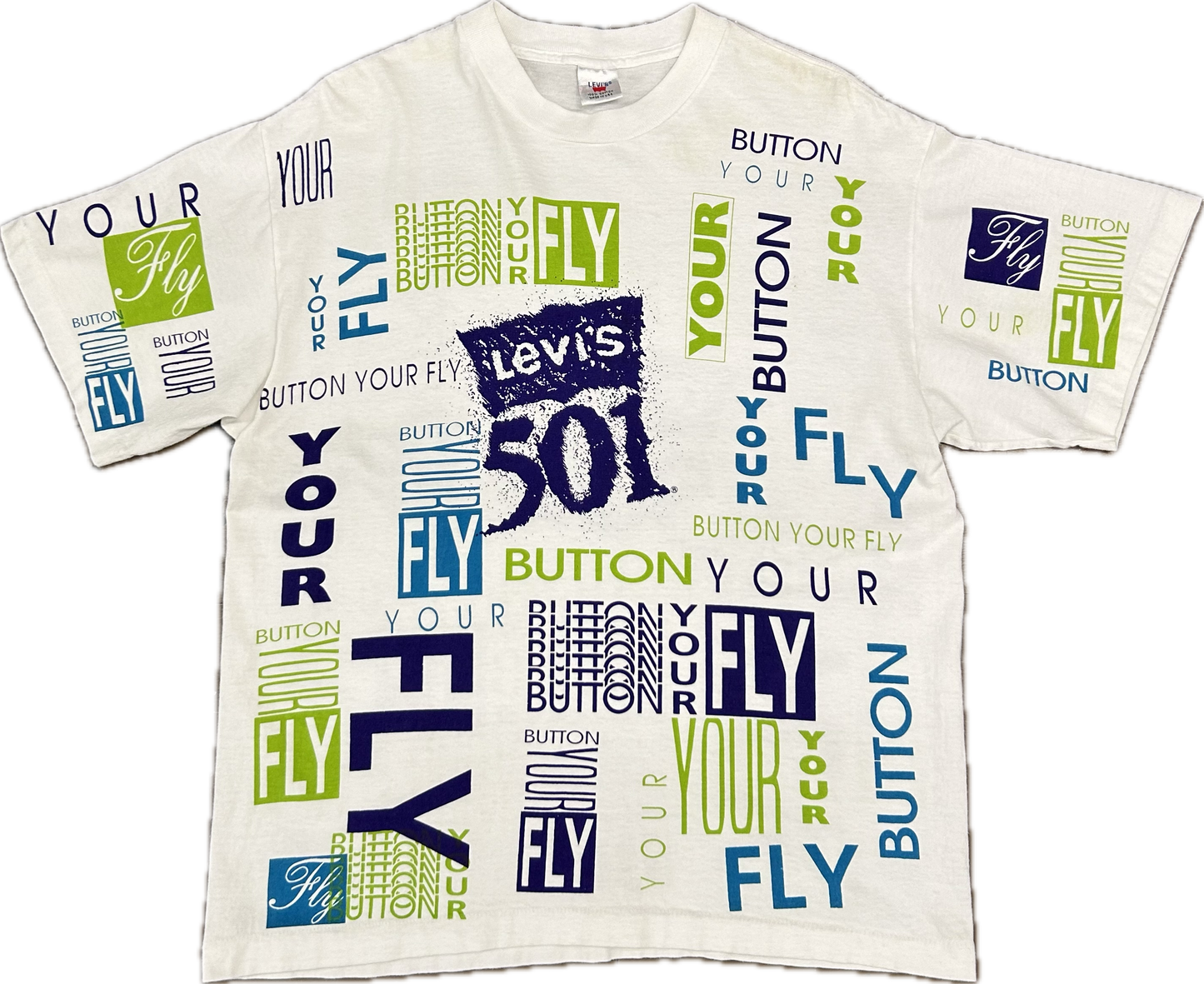 90’s Levi’s 501 ‘Button Your Fly’ Tshirt Sz XL