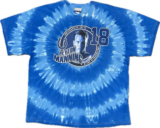 Y2K Colts Peyton Manning Tie Dye Tshirt Sz XXL