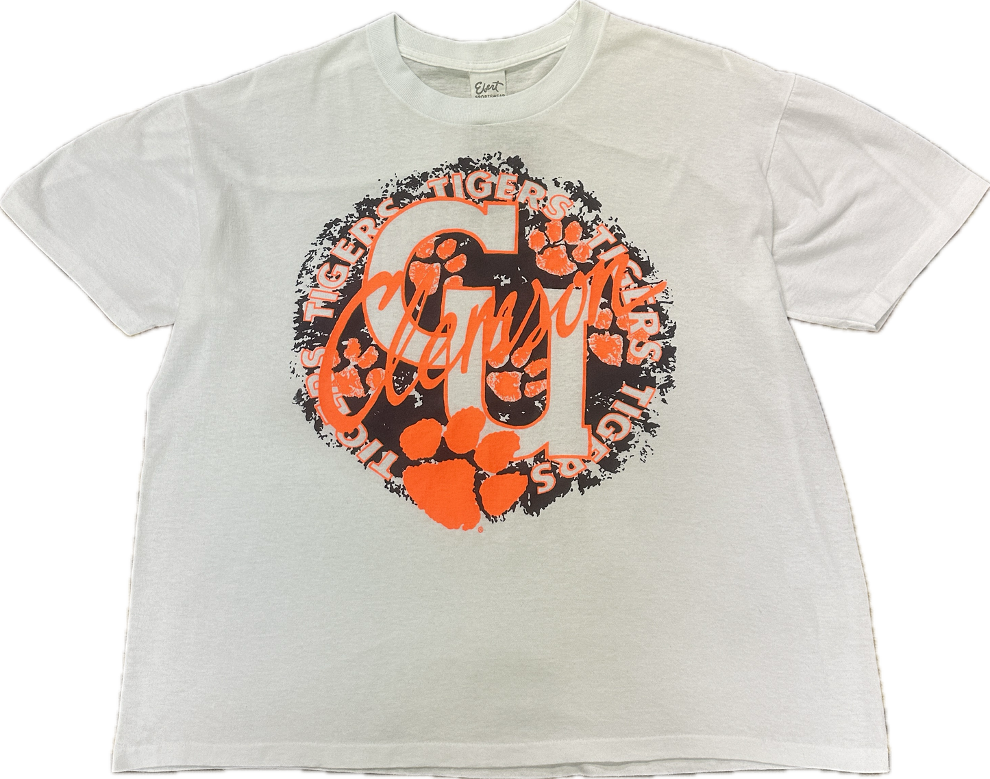 90’s / Clemson tigers circle print T-shirt Print